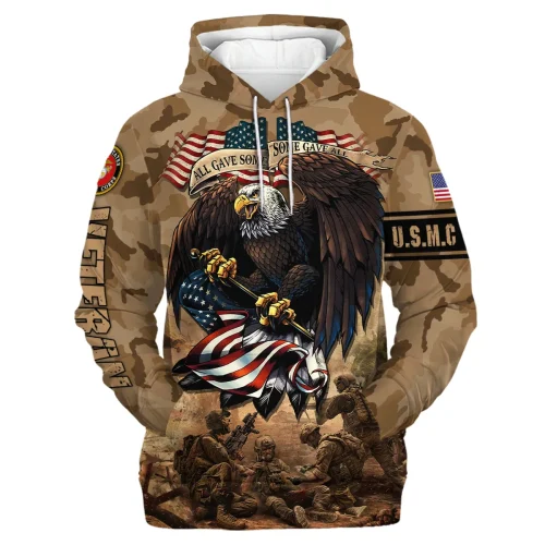 New Release U.S. Marine Corps Veterans Premium Hoodie Shirt  All Over Prints Gift Loves HBLVTR040424A01MC