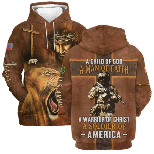 Child Of God Man Of Faith Warrior Of Christ America U.S. Air Force All Over Prints BLVTR17924A1AFHD - Hoodie