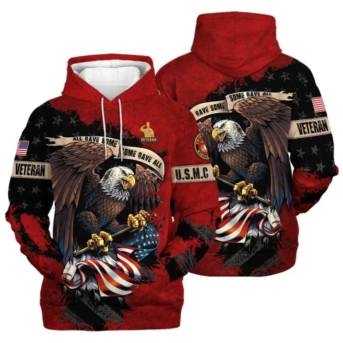 New Release U.S. Marine Corps Veterans Premium Hoodie Shirt  All Over Prints Gift Loves HBLVTR030424A01MC