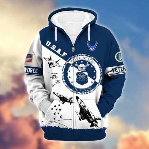 Premium Proudly Served US AIR FORCE Zip Hoodie, Gifts For US Veterans, Gifts For Veterans Day