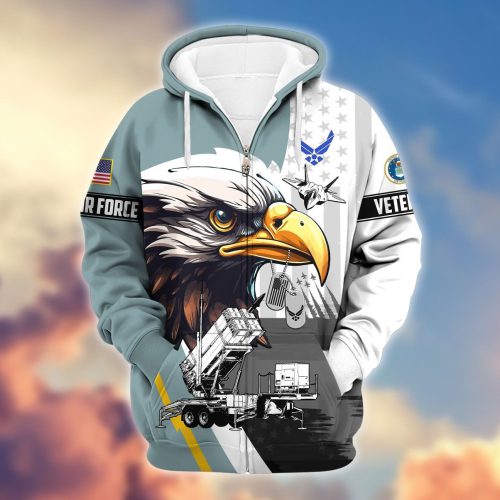 Premium Proudly Served US AIR FORCE Zip Hoodie, Gifts For US Veterans, Gifts For Veterans Day