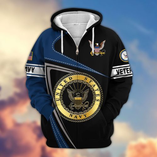 Premium Proudly Served US NAVY Zip Hoodie, Gifts For US Veterans, Gifts For Veterans Day