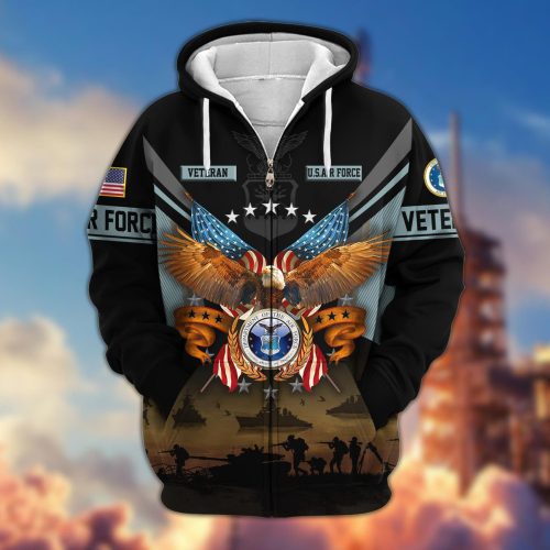 Premium Proudly Served US COAST GUARD Zip Hoodie, Gifts For US Veterans, Gifts For Veterans Day