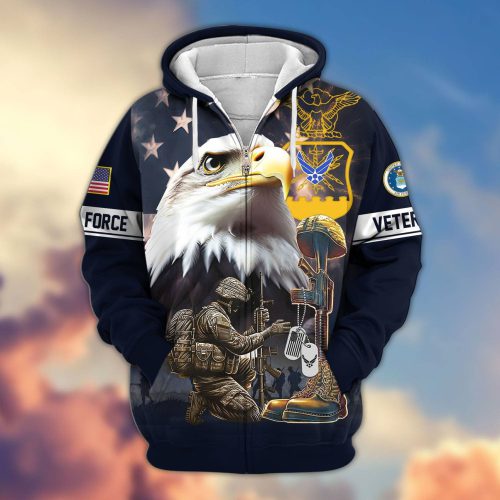 Premium Proudly Served US AIR FORCE Zip Hoodie, Gifts For US Veterans, Gifts For Veterans Day