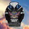 Premium Proudly Served US SEABEE Zip Hoodie, Gifts For US Veterans, Gifts For Veterans Day