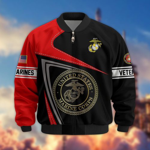 Premium Honoring All Who Served US Marines Veterans Bomber Jacket, Gifts For US Veterans