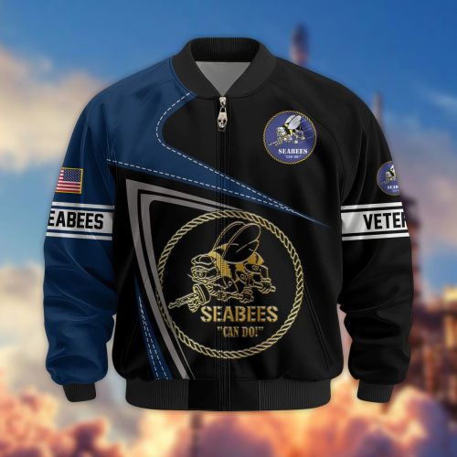 Premium Honoring All Who Served US Seabee Veterans Bomber Jacket, Gifts For US Veterans