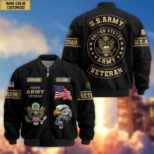 Premium Honoring All Who Served US Army Veterans Bomber Jacket, Gifts For US Veterans