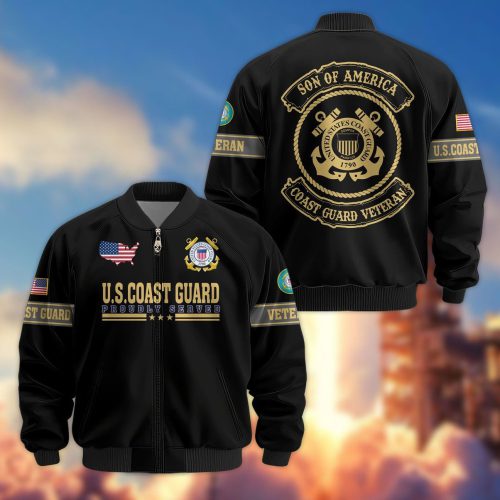 Premium Honoring All Who Served US Coast Guard Veterans Bomber Jacket, Gifts For US Veterans