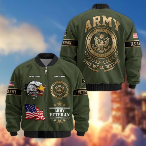 Premium Honoring All Who Served US Army Veterans Bomber Jacket, Gifts For US Veterans