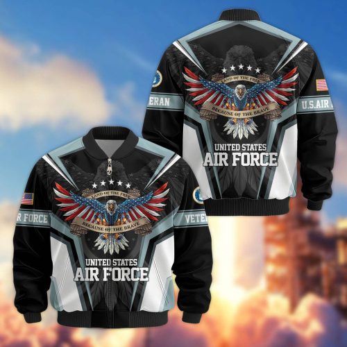 Premium Honoring All Who Served US Air Force Veterans Bomber Jacket, Gifts For US Veterans