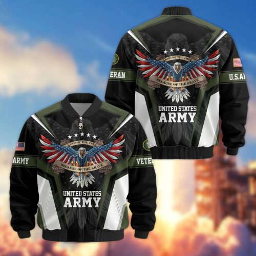 Premium Honoring All Who Served US Army Veterans Bomber Jacket, Gifts For US Veterans