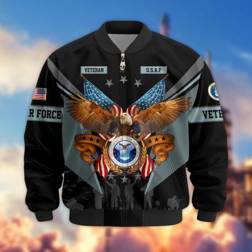 Premium Honoring All Who Served US Air Force Veterans Bomber Jacket, Gifts For US Veterans