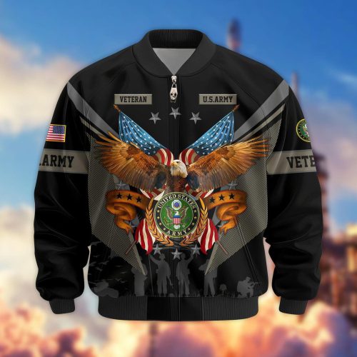 Premium Honoring All Who Served US Army Veterans Bomber Jacket, Gifts For US Veterans