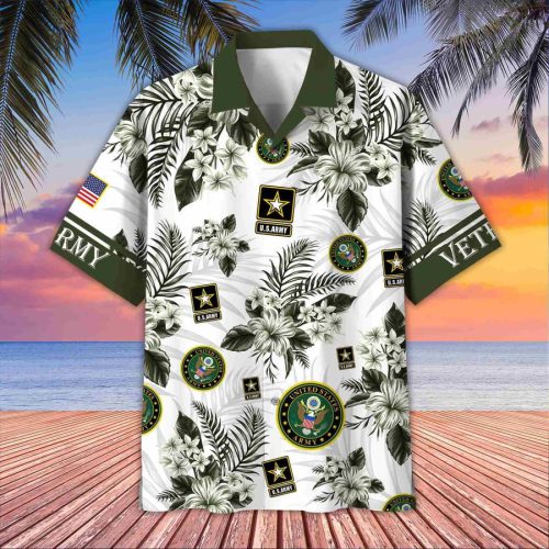 Premium US Army Veterans Hawaiian Shirt, Gifts For US Veterans, Gifts On Memorial Day, Father's Day, Armed Forces Day, Veterans Day.