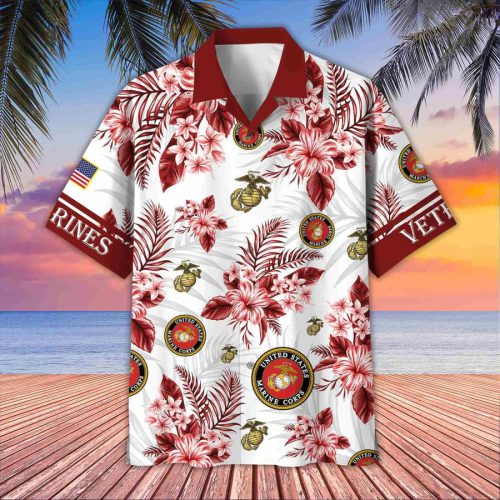 Premium US Marines Veterans Hawaiian Shirt, Gifts For US Veterans, Gifts On Memorial Day, Father's Day, Armed Forces Day, Veterans Day.