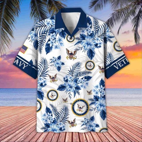 Premium US Navy Veterans Hawaiian Shirt, Gifts For US Veterans, Gifts On Memorial Day, Father's Day, Armed Forces Day, Veterans Day. (Copy)