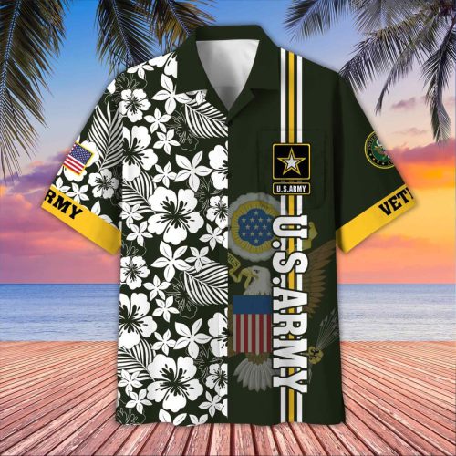 Premium US Army Veterans Hawaiian Shirt, Gifts For US Veterans, Gifts On Memorial Day, Father's Day, Armed Forces Day, Veterans Day.