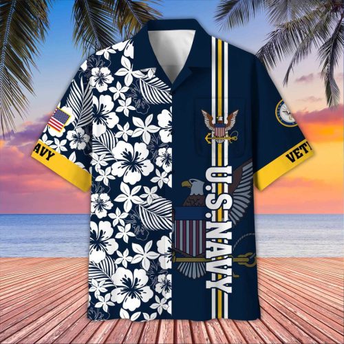 Premium US Navy Veterans Hawaiian Shirt, Gifts For US Veterans, Gifts On Memorial Day, Father's Day, Armed Forces Day, Veterans Day. (Copy) (Copy)