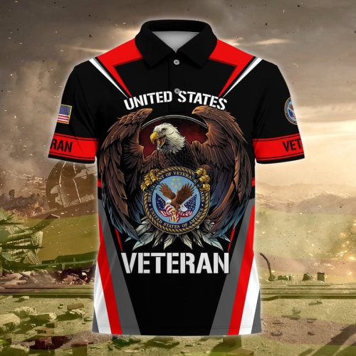 Premium US Veteran Polo Shirt, Gifts For Dad, For Husband, Gifts For US Veterans, Gifts On Father's Day, Independence Day, Veterans Day