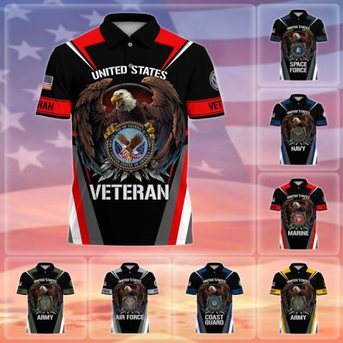 Premium US Veteran Polo Shirt, Gifts For Dad, For Husband, Gifts For US Veterans, Gifts On Father's Day, Independence Day, Veterans Day