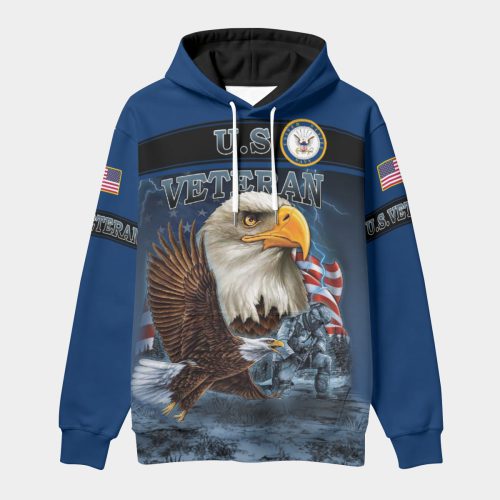 New Release U.S. Veterans Premium Hoodie Shirt All Over Prints Gift Loves - Logo of the military branch can be customized.