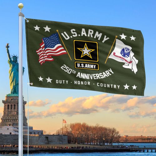 Premium 250th Anniversary Of The Army Grommet Flag, Gifts For Army Veteran, Best Gifts On Father's Day, Veterans Day.