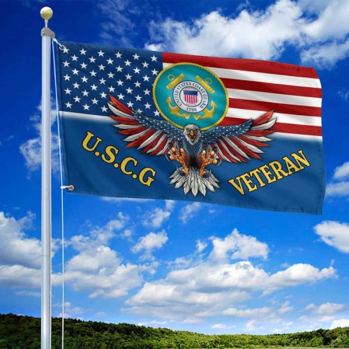 Unique U.S.C.G Veteran Grommet Flag, Gift For Coast Guard Veteran