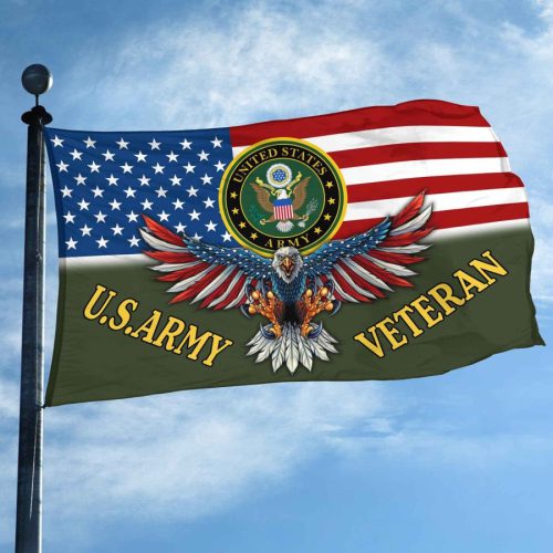 Unique U.S. Army Veteran Grommet Flag, Gift For Army Veteran