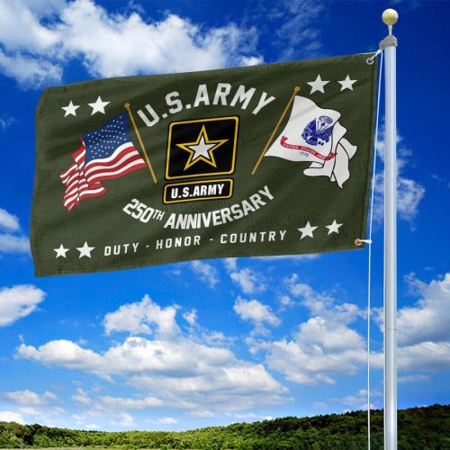 Premium 250th Anniversary Of The Army Grommet Flag, Gifts For Army Veteran, Best Gifts On Father's Day, Veterans Day.