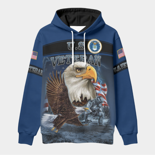 New Release U.S. Veterans Premium Hoodie Shirt All Over Prints Gift Loves - Logo of the military branch can be customized.