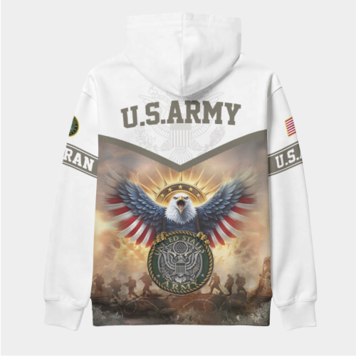 New Release U.S. Veterans Premium Hoodie Shirt All Over Prints Gift Loves - Logo of the military branch can be customized