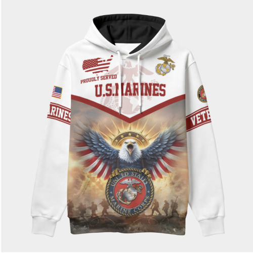 New Release U.S. Veterans Premium Hoodie Shirt All Over Prints Gift Loves - Logo of the military branch can be customized