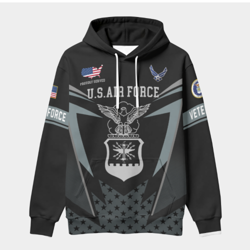New Release U.S. Veterans Premium Hoodie Shirt All Over Prints Gift Loves - Logo of the military branch can be customized.