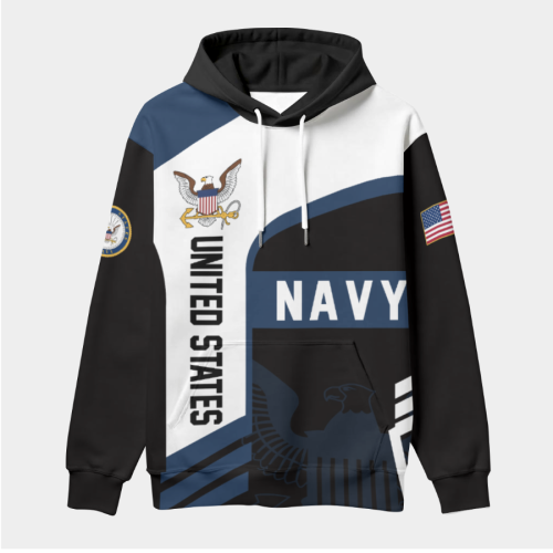 New Release U.S. Veterans Premium Hoodie Shirt All Over Prints Gift Loves - Logo of the military branch can be customized