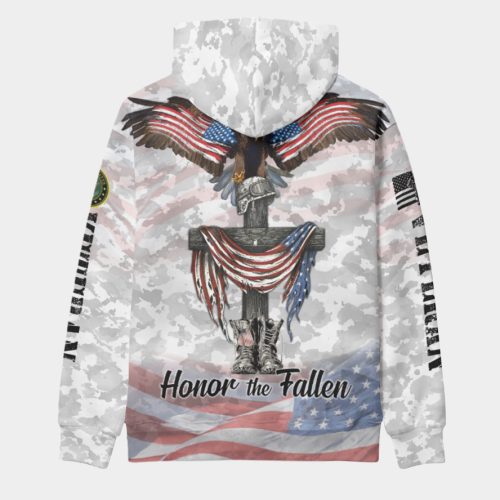 New Release U.S. Veterans Premium Hoodie Shirt All Over Prints Gift Loves - Logo of the military branch can be customized.
