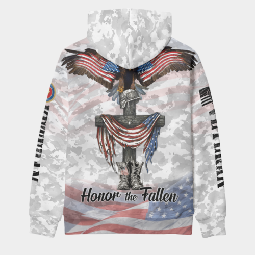 New Release U.S. Veterans Premium Hoodie Shirt All Over Prints Gift Loves - Logo of the military branch can be customized.
