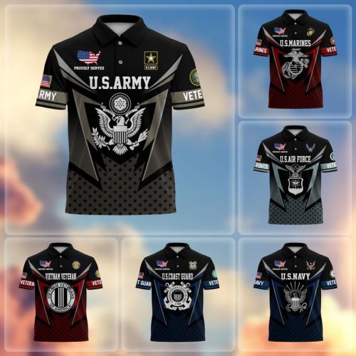 Premium US Veteran Polo Shirt, Gifts For Dad, For Husband, Gifts For US Veterans, Gifts On Father's Day, Independence Day, Veterans Day
