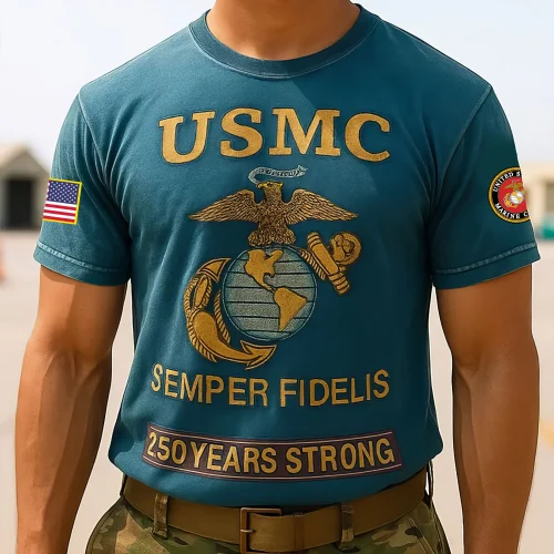 Premium USMC T-Shirt, 250th Anniversary Marine Corps Shirt, Gifts For Marine Veteran, Gifts On Father's Day, Veterans Day.