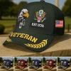 Premium Custom Name, Rank, Embroidered US Veterans Hats, 250th Anniversary, Gift For US Veterans