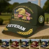 Premium Custom Name, Rank, Embroidered US Veterans Hats, 250th Anniversary, Gift For US Veterans