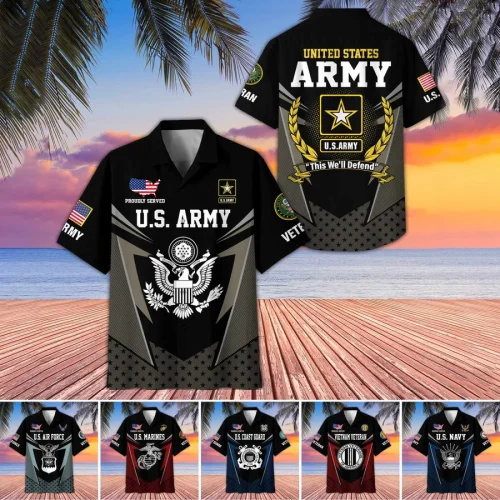 Premium US Veterans Hawaiian Shirt, Gifts For US Veterans, Gifts For Father's Day, Veterans Day.
