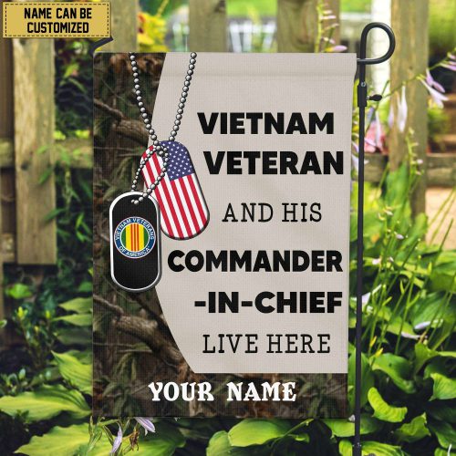 Vietnam Veteran Personalized American Flag, Gift For Vietnam Veteran , US Veteran Grommet Flag, Garden Flag, House Flag VPVC103006