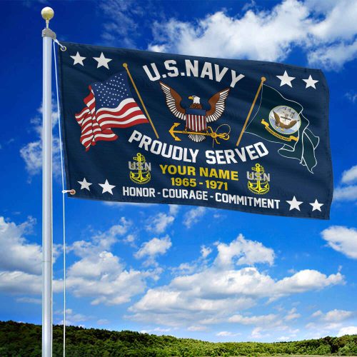 Premium Personalized US Navy Veteran Grommet Flag BPVC190910