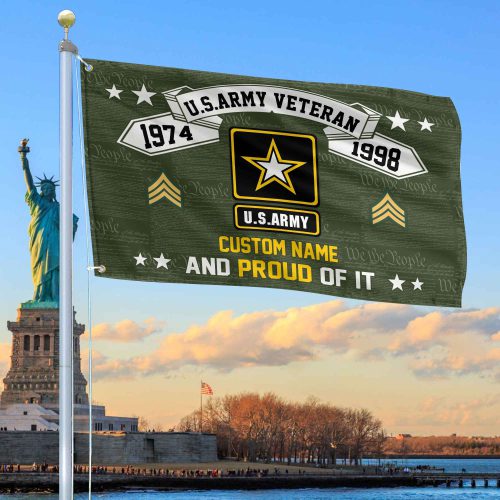 Unique Custom Name, Rank, Year US Army Grommet Flag VPVC107001, Gifts For Army Veteran, Gifts For Dad, For Husband, Best Gifts On Father's Day, Independence Day, Veterans Day.