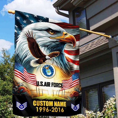 Premium Custom Name, Rank USAF Flag VPVC110204, Gift For Air Force Veteran, American Flag, Patriotic Flag, Garden Flag, House Flag, Best Gifts On Father's Day, Independence Day, Veterans Day.