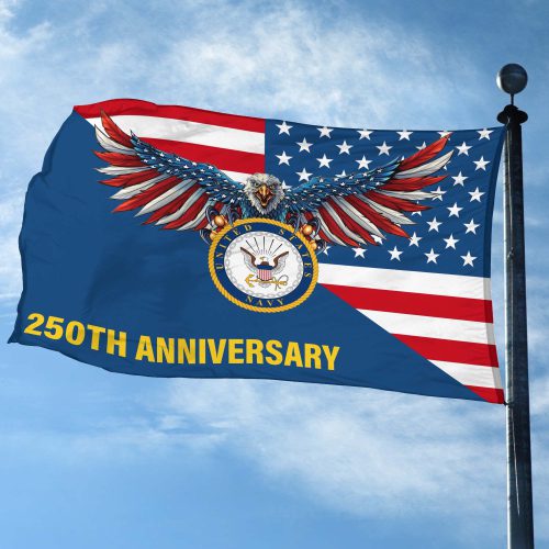 Premium US Navy Grommet Flag VPVC120060, 250th Anniversary Navy Flag, Gifts For Navy Veteran, Best Gifts On Father's Day, Veterans Day.