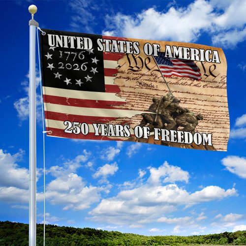 Premium America 250th Anniversary Grommet Flag VPVC120071, America 250th Flag, America 250th Birthday, Best Gifts On Independence Day, Veterans Day.