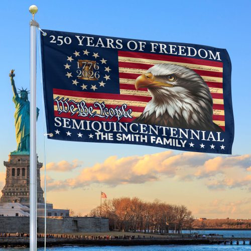 Premium Custom America 250th Anniversary Grommet Flag VPVC120078, America 250th Flag, America 250th Birthday, Best Gifts On Independence Day, Veterans Day.