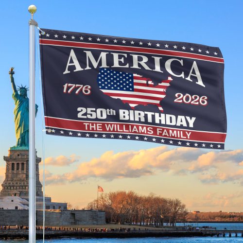 Premium Custom America 250th Anniversary Grommet Flag VPVC120079, America 250th Flag, America 250th Birthday, Best Gifts On Independence Day, Veterans Day.